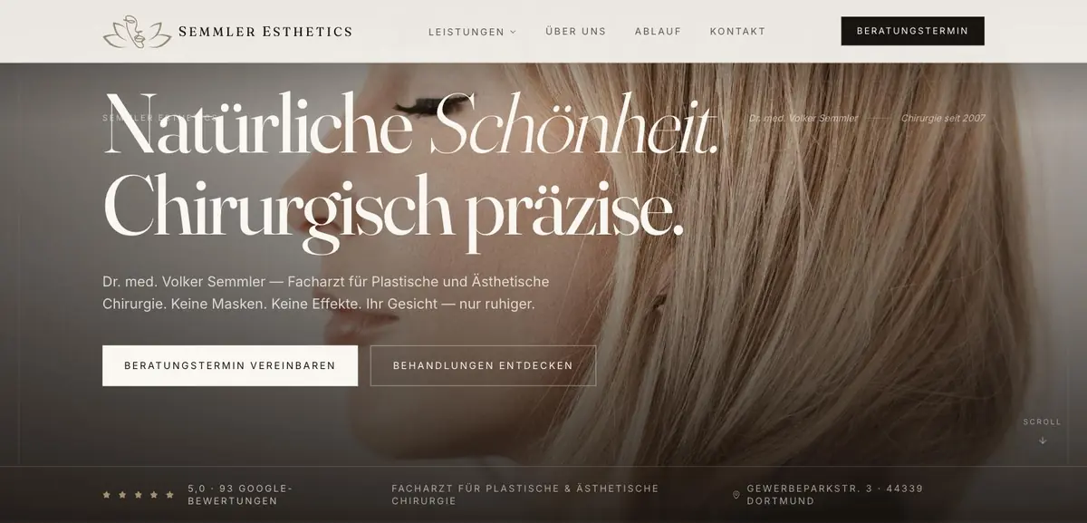 Website Semmler Esthetics